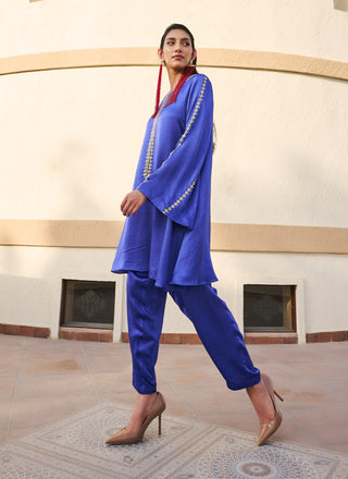 Blue embroidered kurta and pant