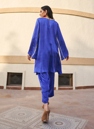 Blue embroidered kurta and pant