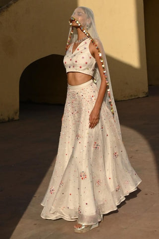 Aurora white lehenga set