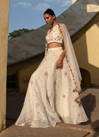 Aurora white lehenga set