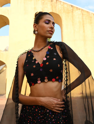 Aurora black lehenga set