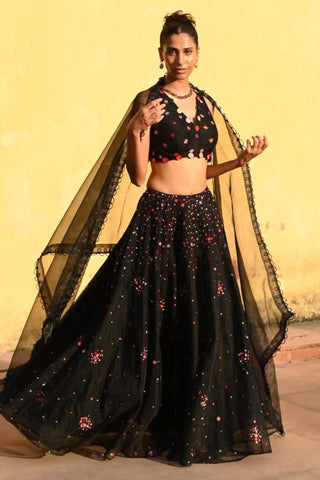 Aurora black lehenga set