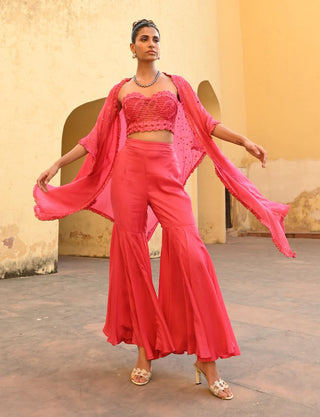 Arie rani pink cape and sharara set