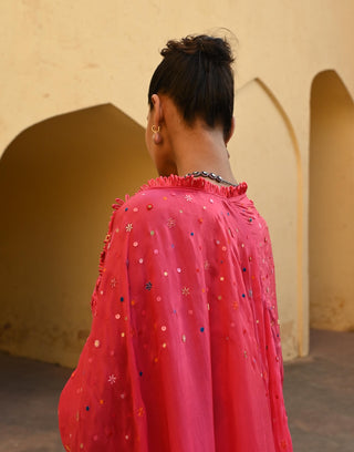 Arie rani pink cape and sharara set