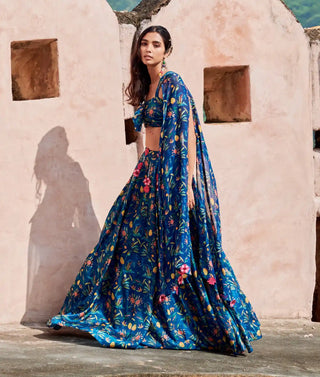 Bella blue lehenga and blouse