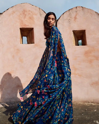 Bella blue lehenga and blouse