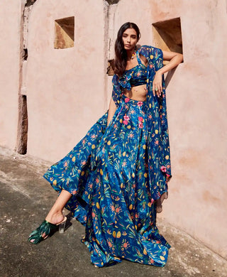 Bella blue lehenga and blouse