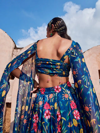 Bella blue lehenga and blouse