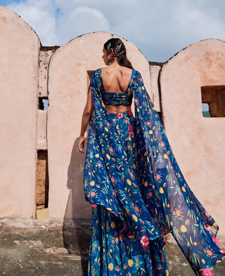 Bella blue lehenga and blouse