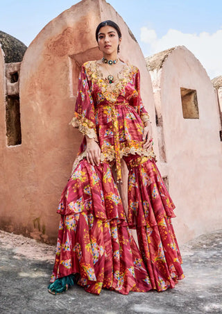 Sicily multicolour sharara and kaftan