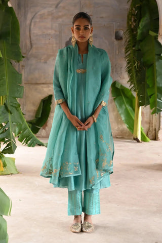 Blue kalli A-line kurta set