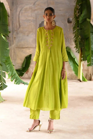 Green co-ordinated kurta set