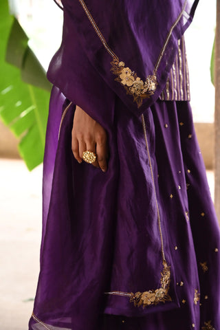 Purple short kurta set