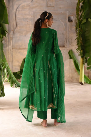 Green kalli angrakha set