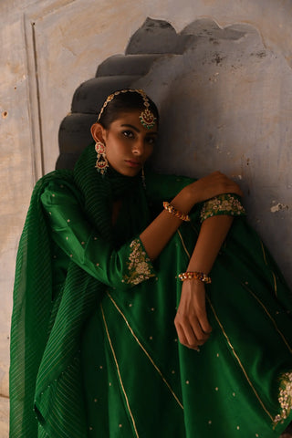 Green kalli angrakha set