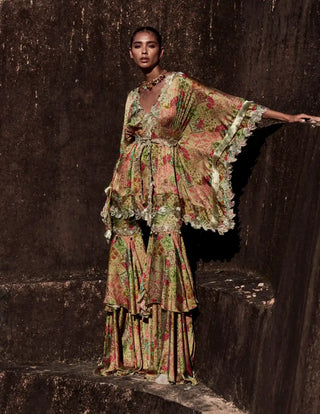 Sicily green sharara and kaftan