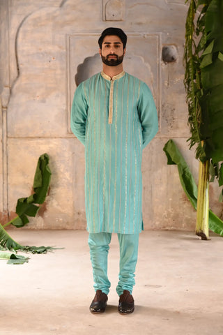 Blue mens kurta set