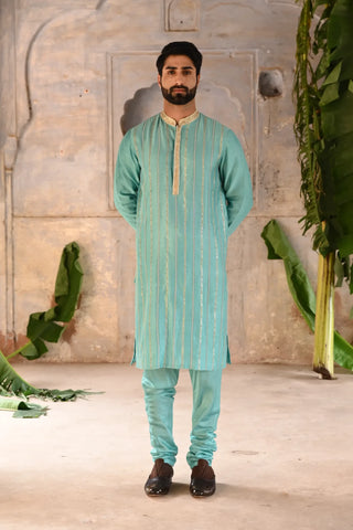 Blue mens kurta set