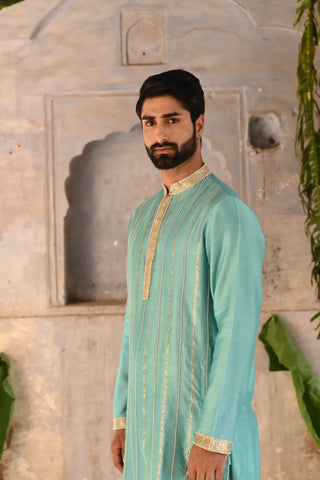 Blue mens kurta set