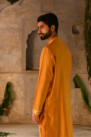 Yellow mens kurta set