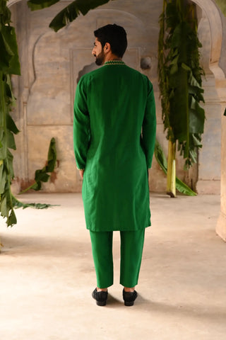 Green Mens kurta set