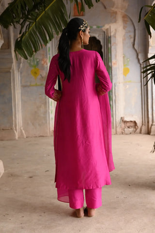 Pink A-line kurta set