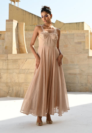 Pavo peach gown