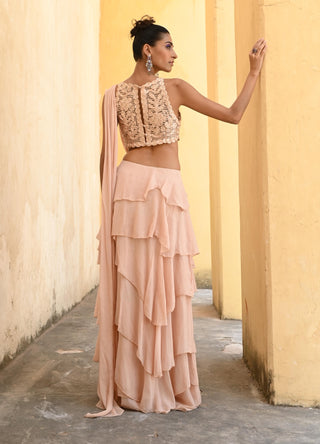 Opus peach sari and blouse