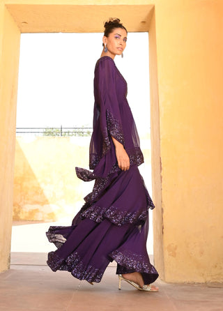 Pixi purple kaftan and sharara