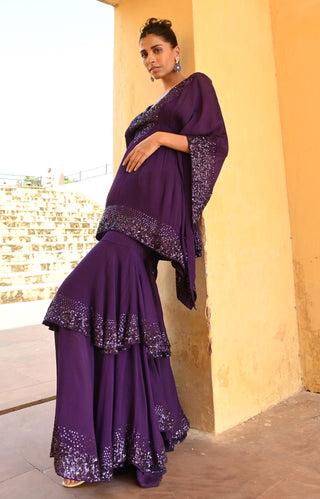 Pixi purple kaftan and sharara