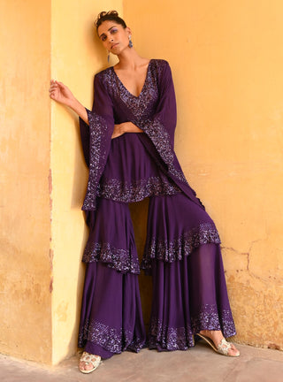 Pixi purple kaftan and sharara