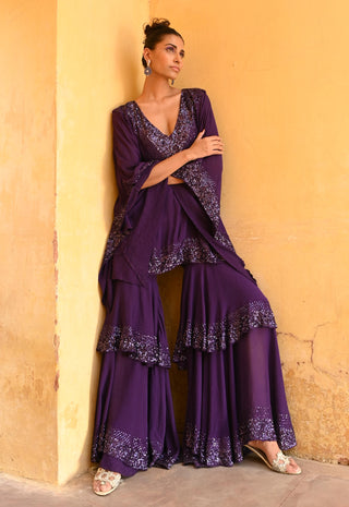 Pixi purple kaftan and sharara