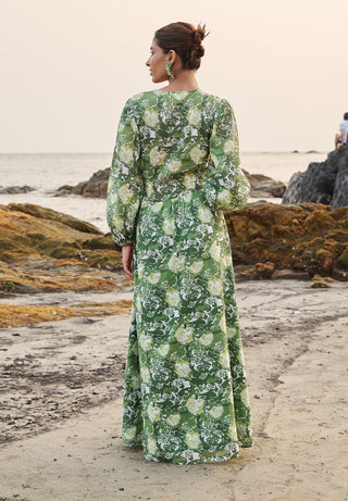 Agathe green maxi dress