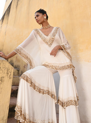 Sicily white kaftan and sharara