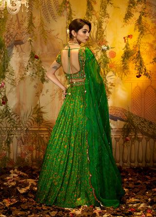 Green neem lehenga set