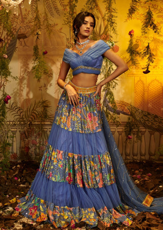 Lilac gulmohar lehenga set