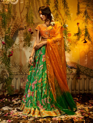 Aboli green lehenga set