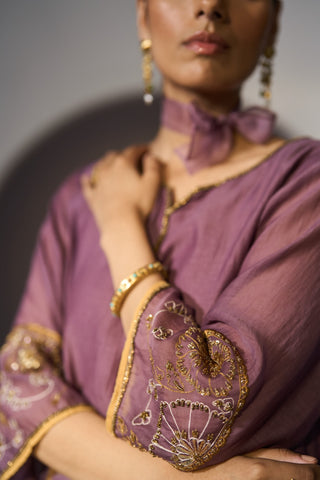 Purple husna kurta set