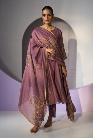 Purple husna kurta set