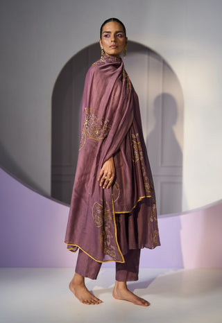 Purple husna kurta set