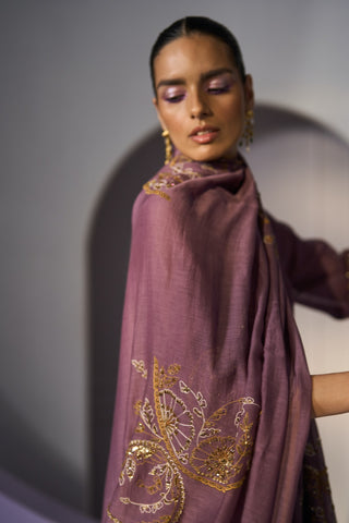 Purple husna kurta set