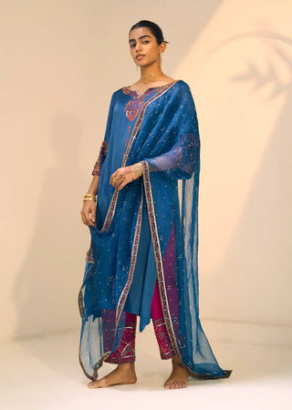 Blue taara kurta set