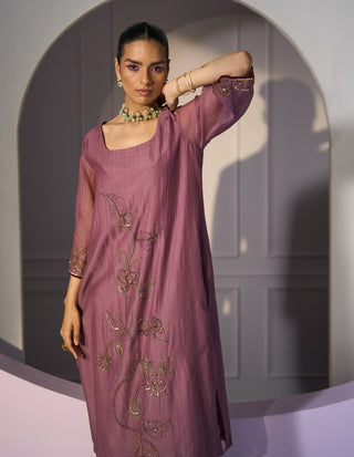 Purple basant kurta set