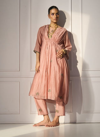 Pink kashni kaftan set