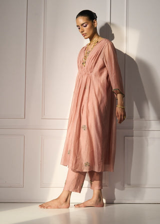 Pink kashni kaftan set