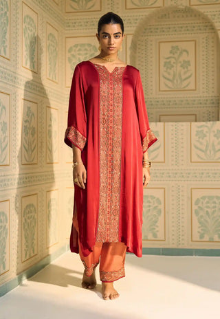 Red seerat kurta set