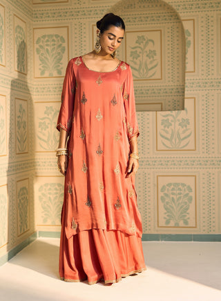 Orange chavi kurta set