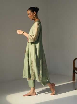 Green husna kurta set