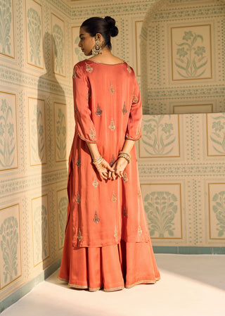 Orange chavi kurta set