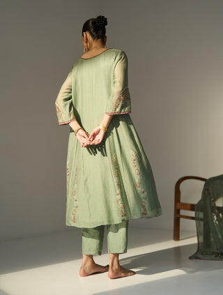 Green husna kurta set